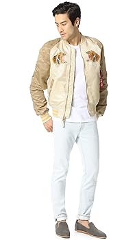 Alpha Industries Men's Tiger Souvenir Jacket, Vintage White